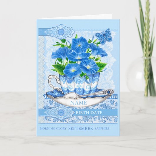 Birth Flower and Gem September Word Game Kaart (Voorkant)