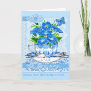 Birth Flower and Gem September Word Game Kaart