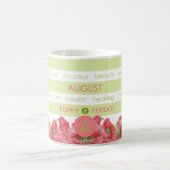 Birth Flower and Gem Stripe Mok August (Center)