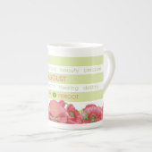 Birth Flower and Gem Stripe Mok August Bone China (Voorkant rechts)
