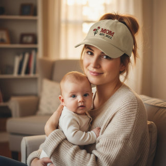 Birth Flower August Poppy MOM Geborduurde Pet