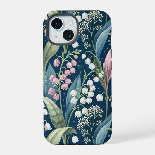 Birth Flower Botanical Design iPhone 15 Case (Achterkant)