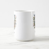 Birth Flower Coffee Mug, Custom Floral Initial Mug Koffiemok (Center)
