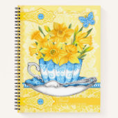 Birth Flower en Gem March Lace Lrge Notitieboek (Voorkant)