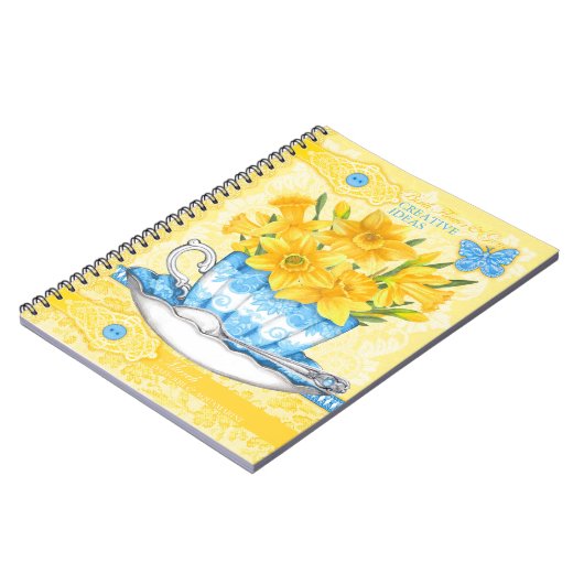 Birth Flower en Gem March Lace Notitieboek (Linkerzijde)