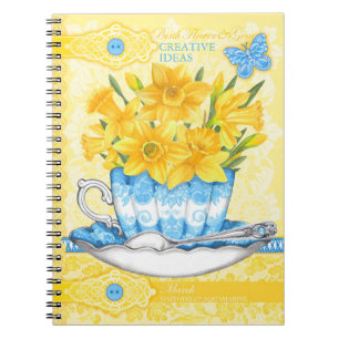 Birth Flower en Gem March Lace Notitieboek