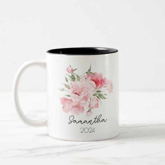 Birth Flower Mug Cup Tweekleurige Koffiemok (Links)
