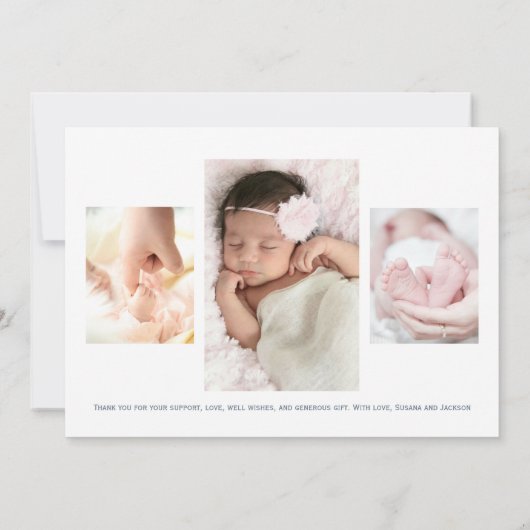 Birth koningsmonogram prinses swan bedankkaart (Achterkant)