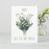 Birth Mah Flower May Lily Birthday Feestdagenkaart (Staand voorkant)