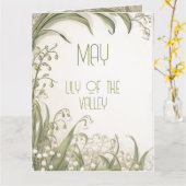 Birth Mah Flower May Lily Birthday Kaart (Gele Bloem)