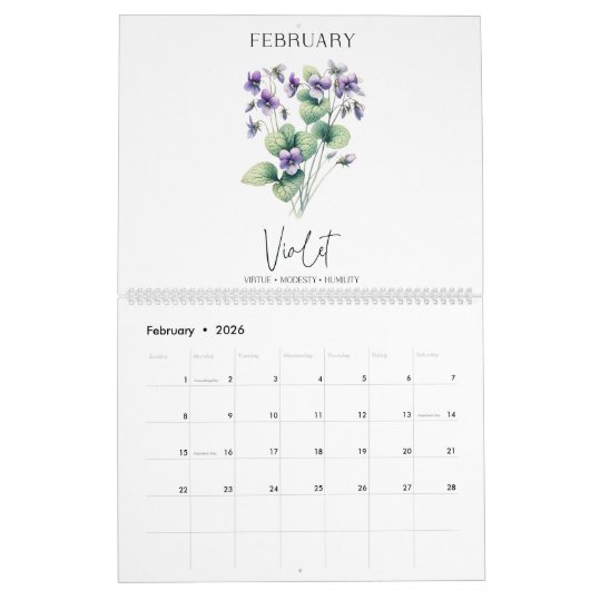 Birth Month Flower Kalender (Feb 2026)