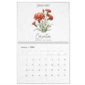 Birth Month Flower Kalender (Jan 2026)