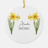 Birth Month Flower March Daffodil Keramisch Ornament (Voorkant)