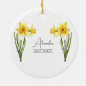 Birth Month Flower March Daffodil Keramisch Ornament (Achterkant)