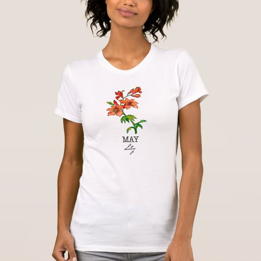 Birth Month Flower May Lily T-shirt (Voorkant)