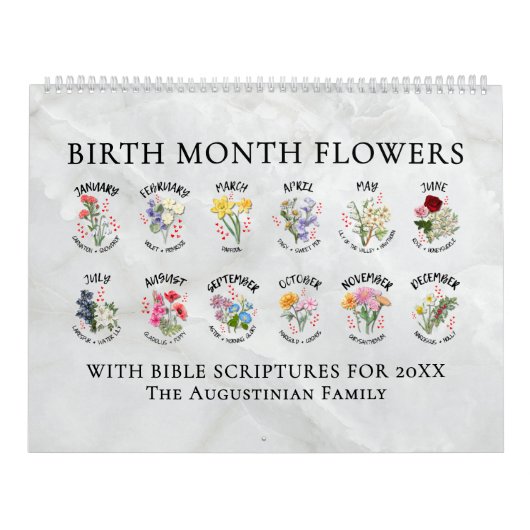 BIRTH MONTH FLOWERS 2026 Christian Kalender (Hoes)