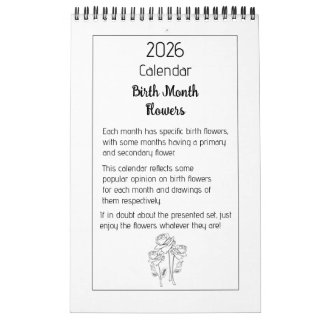 Birth Month Flowers Calendar Kalender