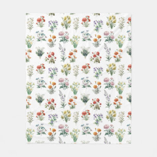 Birth Month Flowers Fleece Deken