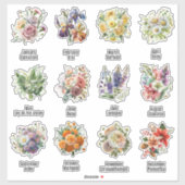 Birth Month Flowers Sticker (Vel)