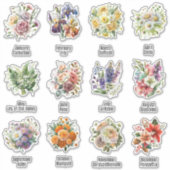 Birth Month Flowers Sticker (Voorkant)