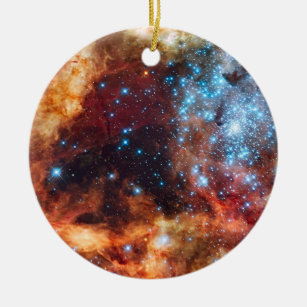 Birth of Stars Cosmic Nebula Blue Stars Ornament