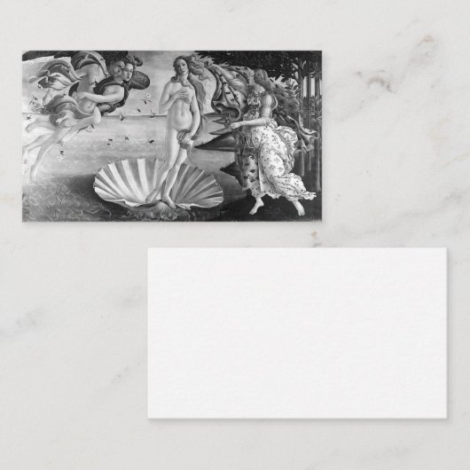 Birth Of Venus - Botticelli - Black And White Visitekaartje (Voorkant / Achterkant)