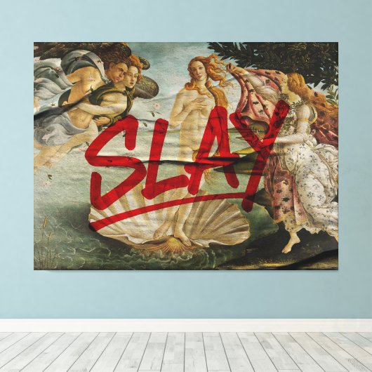 Birth of Venus × SLAY – Red Marker Edition Canvas Afdruk (Insitu (Houten vloer))