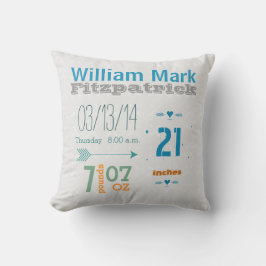 Birth Record Boys Nursery Birth Stats Kussen