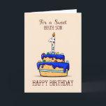Birth Son, 1ste verjaardag, 1 op de zoete blauwe C Kaart<br><div class="desc">Je zoon is een speciale jongen in je leven. Nu hij zijn eerste verjaardag viert,  is het goed dat je hem deze kaart geeft om deel uit te maken van de viering van zijn eerste jaar in deze wereld.</div>