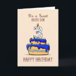 Birth Son 3rd Birthday, 3 op Sweet Blue Cake Kaart<br><div class="desc">Maak de dag van je zoon compleet wanneer hij zijn derde verjaardag viert door hem een schattige taart te geven die bedoeld is om de derde verjaardag voor hem te begroeten.</div>