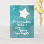 Birth Son Tween of Teen Birthday Night Sky Bright Kaart (Gele Bloem)