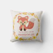 Birth Stats Baby | Bosbos Nursery Fox Kussen (Voorkant)