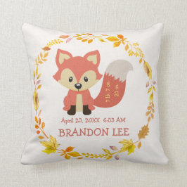 Birth Stats Baby | Bosbos Nursery Fox Kussen