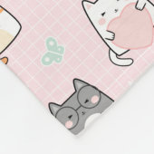 Birth Stats Baby Girl Gift Cute Cats Gray Pink B Fleece Deken (Hoek)