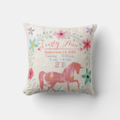 Birth Stats Baby Girl Magical Creatinine Unicorn Kussen (Voorkant)