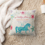 Birth Stats Baby Girl Magical Creatinine Unicorn Kussen (Deken)