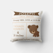 Birth Stats Beer Woodland Nursery Pillow Kussen (Voorkant)