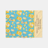 Birth Stats Blue Yellow Oerwoud Safari Animals Boy Fleece Deken (Voorkant (Horizontaal))