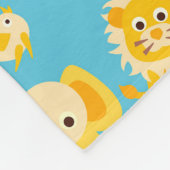Birth Stats Blue Yellow Oerwoud Safari Animals Boy Fleece Deken (Hoek)