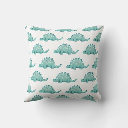 Birth Stats Dinosaur Baby Boys Kussen (Achterkant)