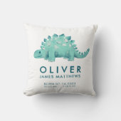 Birth Stats Dinosaur Baby Boys Kussen (Voorkant)