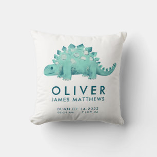 Birth Stats Dinosaur Baby Boys Kussen
