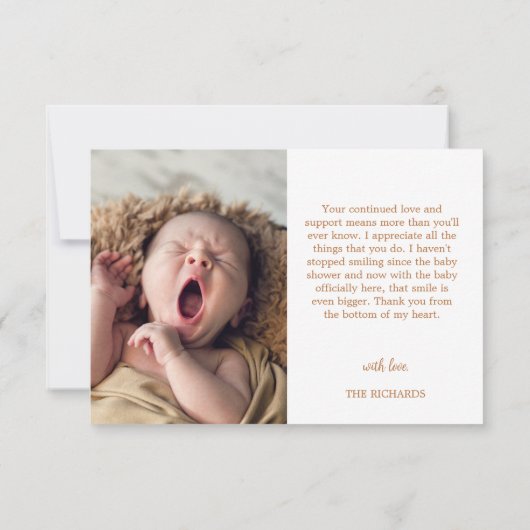 Birth Stats Foto Handwrited New Born Baby shower Bedankkaart (Achterkant)