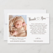 Birth Stats Foto New Baby Shower Notice Bedankkaart (Voorkant)