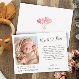 Birth Stats Foto New Baby Shower Notice Bedankkaart