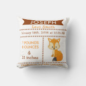 Birth Stats Fox Woodland Nursery Pillow Kussen (Voorkant)