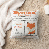Birth Stats Fox Woodland Nursery Pillow Kussen (Deken)