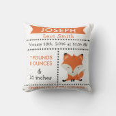 Birth Stats Fox Woodland Nursery Pillow Kussen (Voorkant)