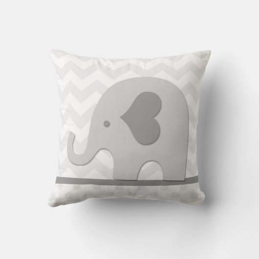 Birth Stats Gray Elephant Nursery Sierkussen (Achterkant)