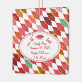 Birth Stats Hipster Baby Girl Retro Lil Lady Keramisch Ornament (Links)